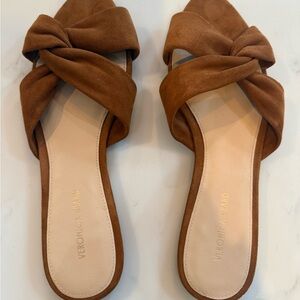 Veronica Beard Saraphina Tan Knotted Slide Sandals never worn
